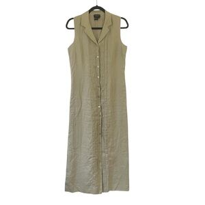 DUÉ per DUÉ Vesté 100% linen sleeveless maxi length dress size 8